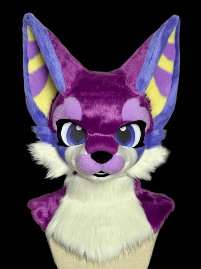 Vibrant Purple Multi-Tone Feline Mini Partial Fursuit | Colorful Style