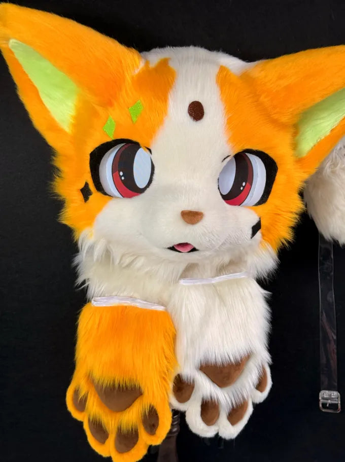 Sunny Orange Fennec Fox Kemono Fursuit - Cute Anime Partial Suit ...