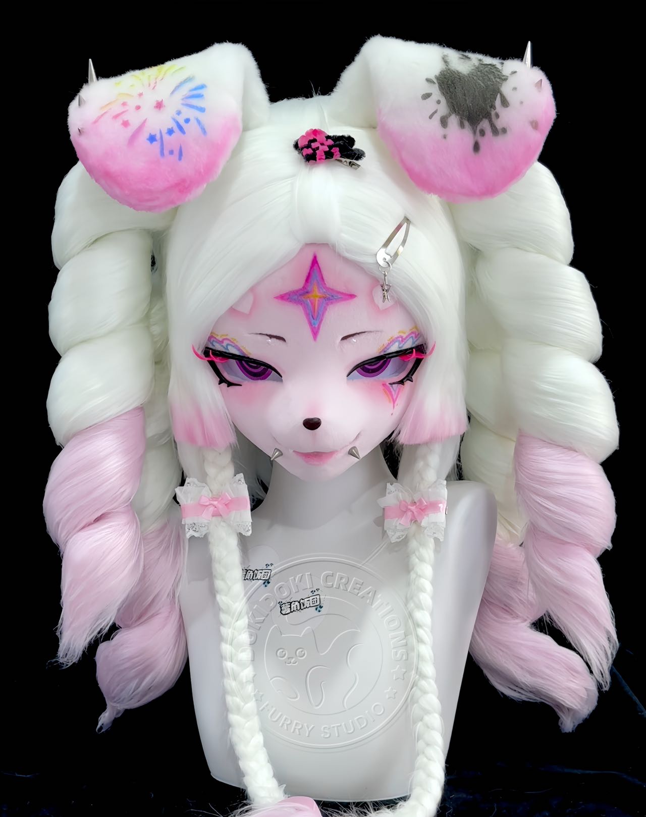 Starlight Fireworks Bunny Fursuit With Twin Tails – DokiDoki FurryStudio