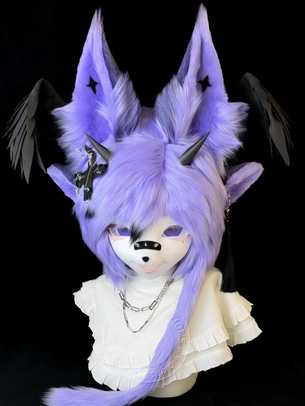 Long Black Horn Hair Fursuit