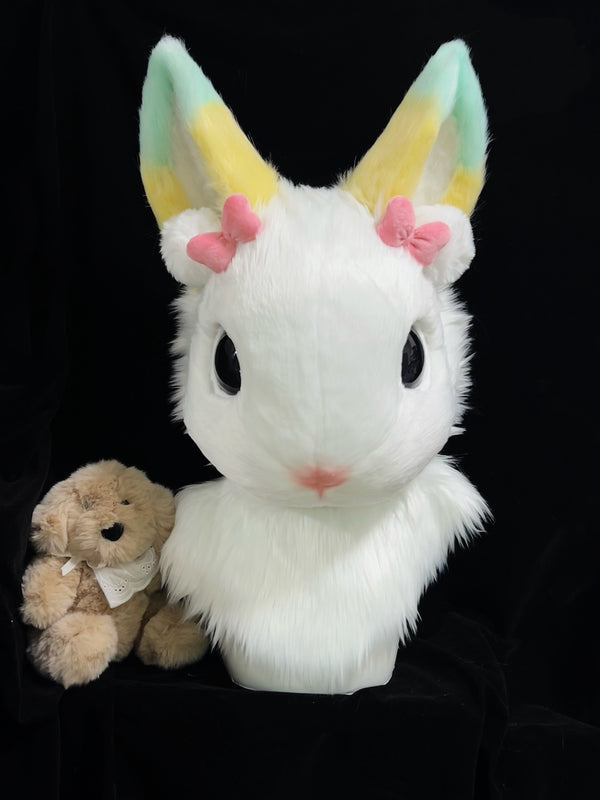 Rainbow Realistic Bunny Fursuit