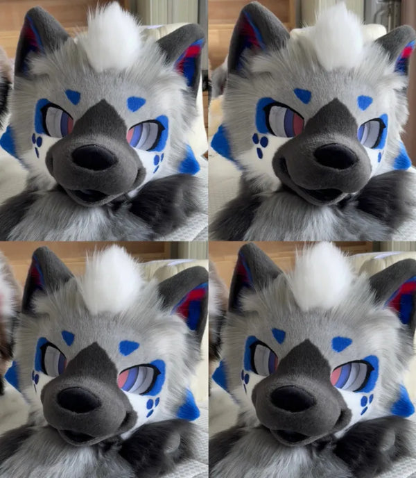 Blue Mark Wolf Fursuit