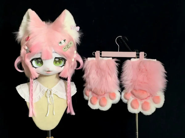 Cute Pink Cat Partial Fursuit