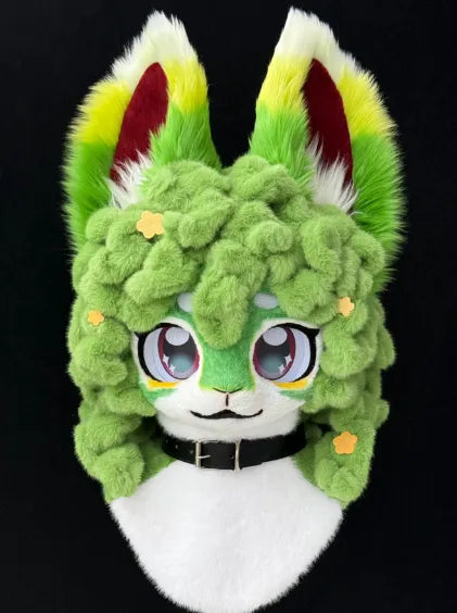Green Flower Bunny Fursuit