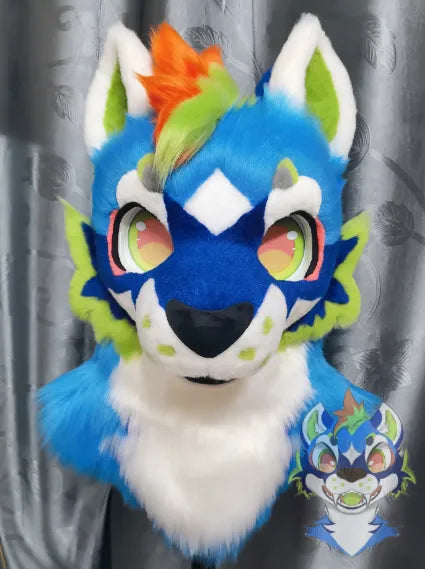 Blue Fantasy Wolf Fursuit