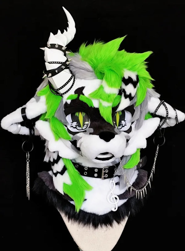 Green Punk Wolf Fursuit