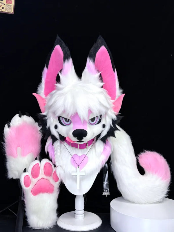 Pink Mystic Wolf Full Partial Fursuit