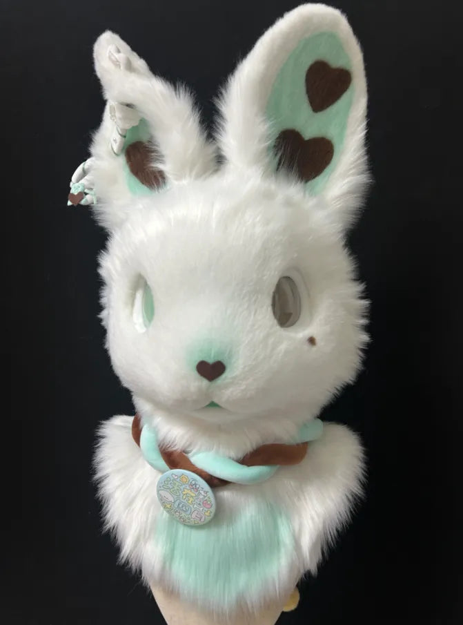 Digi Fursuit Rabbit Cute Mint Bunny Fursuit | Pastel Green Rabbit Costume Head ...