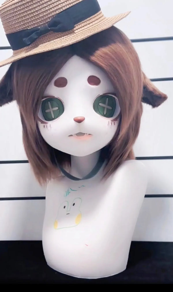 Rustic Straw Hat Healing Feline Mini Partial Fursuit