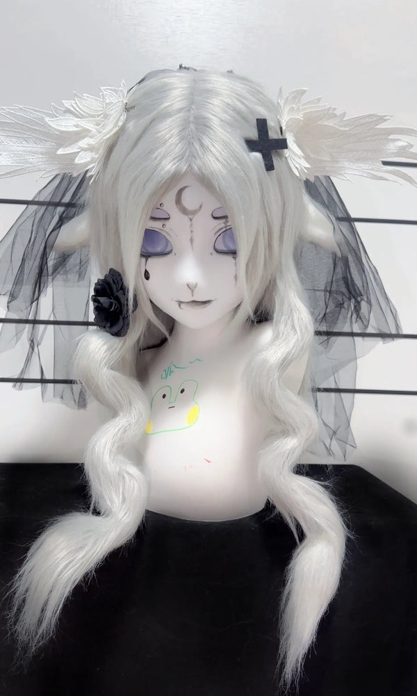 Moon Tear Black Veil Gothic Sheep Mini Partial Fursuit