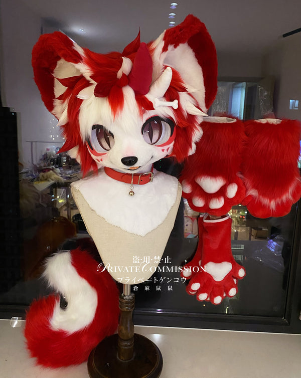 Red/White Kemono Partial Fursuit