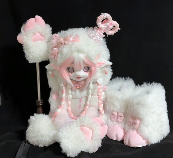 Pink Lamb Full Set Fursuit