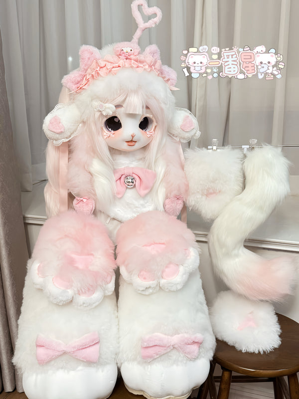 Shy blush little lamb Fursuit(head + claw + tail + feet)