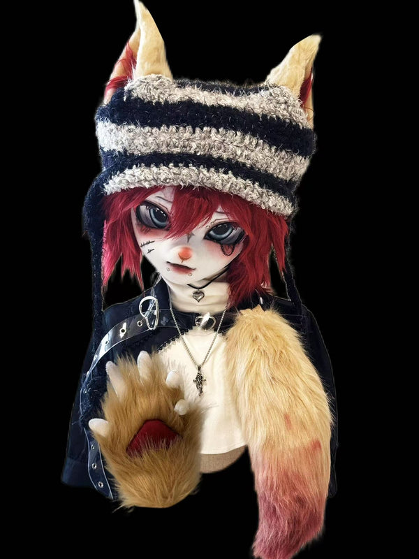 Y2K Red-Haired Boy Fursuit (Tail + Paws + Head)