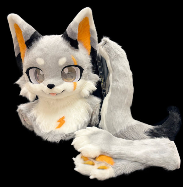 Big Grey Pup Full Set Fursuit (Removable Hair)