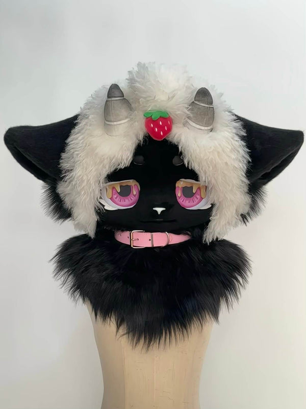 Strawberry - Cream Demon Fursuit - DokiDoki FurryStudio