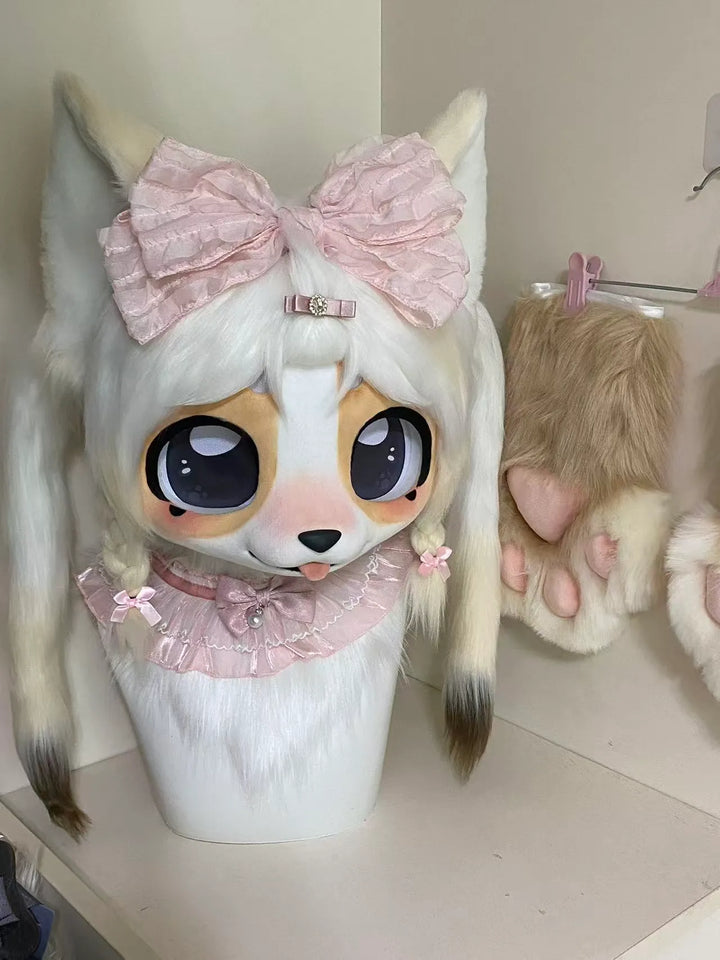 Pink Bow Lolita Pup Fursuit - DokiDoki FurryStudio
