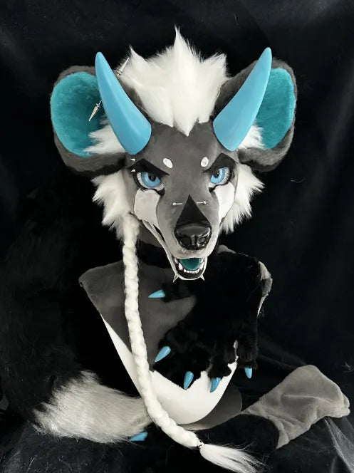 Turquoise - Horned Wolf Fursuit