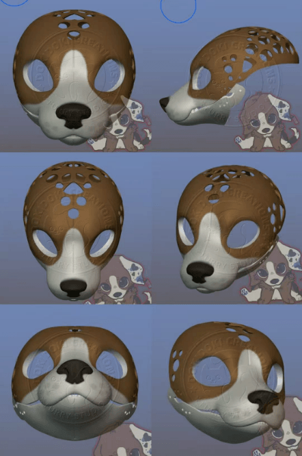 No.1 – 3D Printed Toony Canine Fursuit Headbase