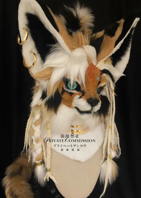 Gold Hooped Serval Fursuit