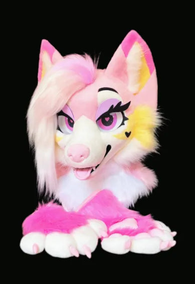 Pinkie Heart Wolf Full Partial Fursuit