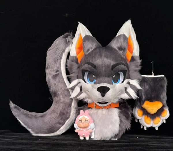 Gray Howler Full Partial Fursuit