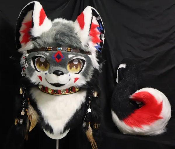 Tribal Spirit Wolf Full Partial Fursuit