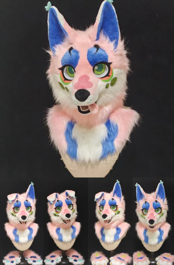 Colorful Vivid Pup Partial Fursuit