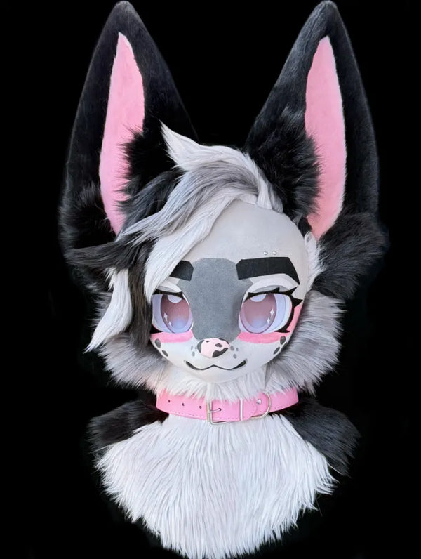 Pink Collar PunkPup Partial Fursuit