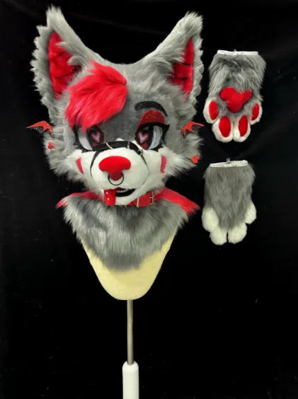 Punk Dark Pup Partial Fursuit