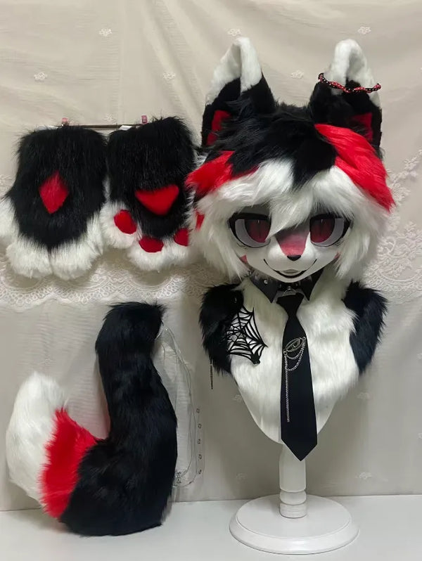 Dark Sweet Cool Wolf Partial Fursuit