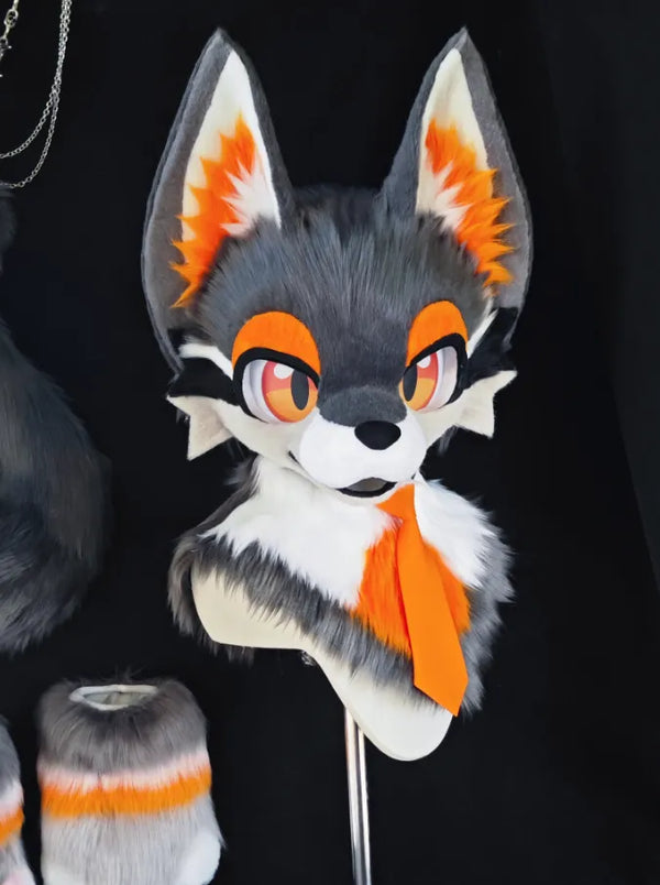 Orange Gleam Tie Office Trendy Partial Fursuit