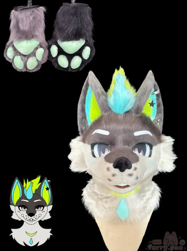 Neon Star Cool Canine Mini Partial Fursuit