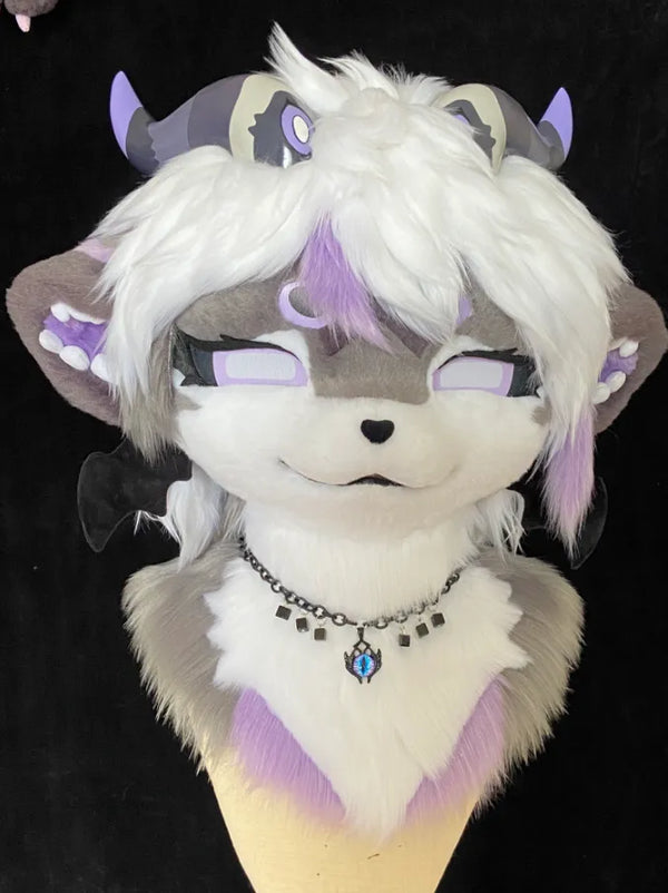 Purple Moon Demon Horn Gothic Fantasy Mini Partial Fursuit