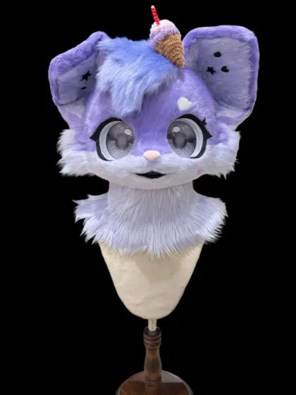 Purple Blue Ice Cream Cone Sweet Fantasy Mini Partial Fursuit