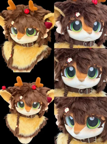 Brown Yellow Fruit Velvet Forest Fantasy Beast Mini Partial Fursuit