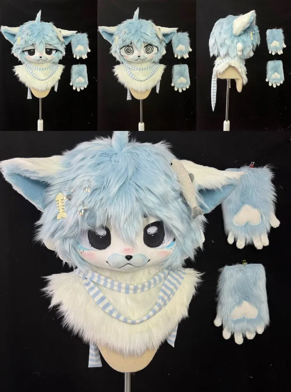 Light Blue Soft Cute Style Mini Partial Fursuit