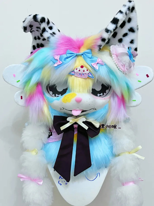 Rainbow Sweet Cool Style Cat Mini Partial Fursuit