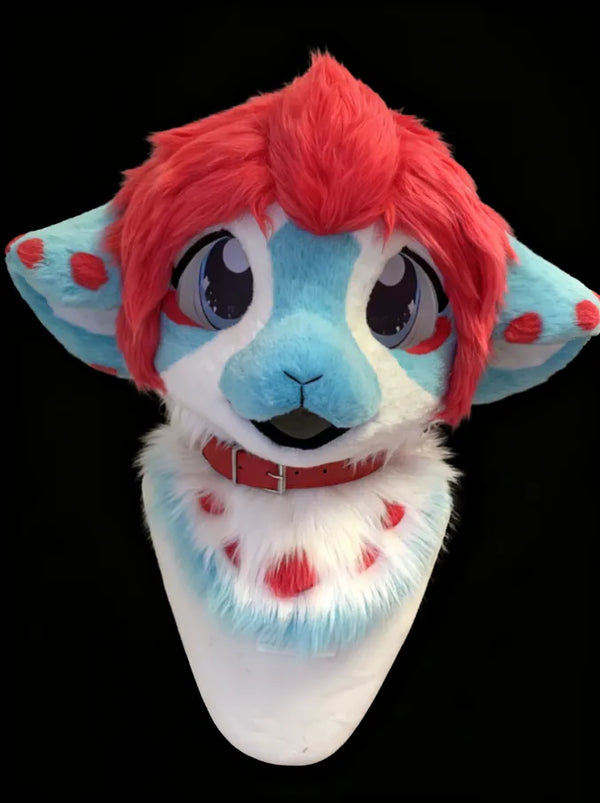 Blue Red Agile Mythical Beast Mini Partial Fursuit