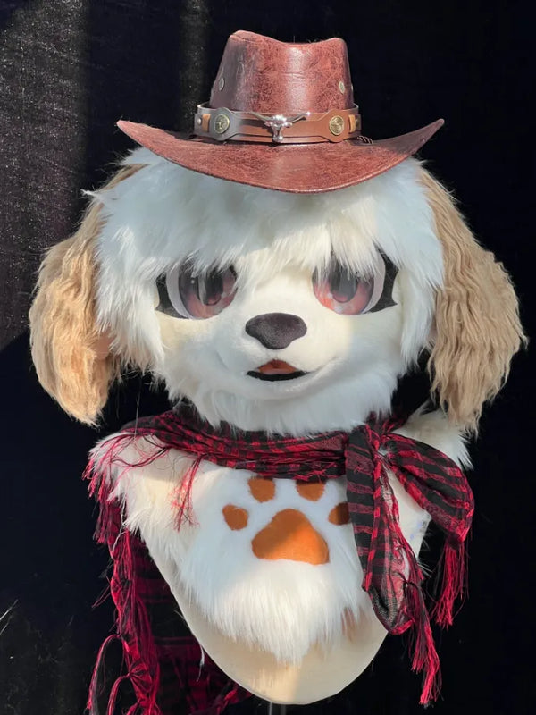 Beige Western Canine Mini Partial Fursuit