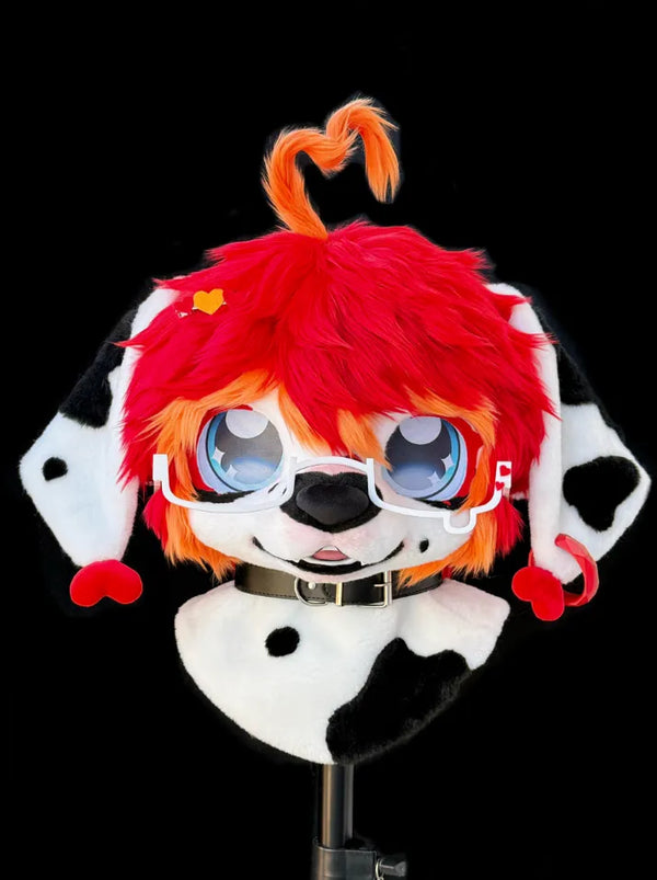 Red Orange Spotted Sweet Cool Canine Mini Partial Fursuit