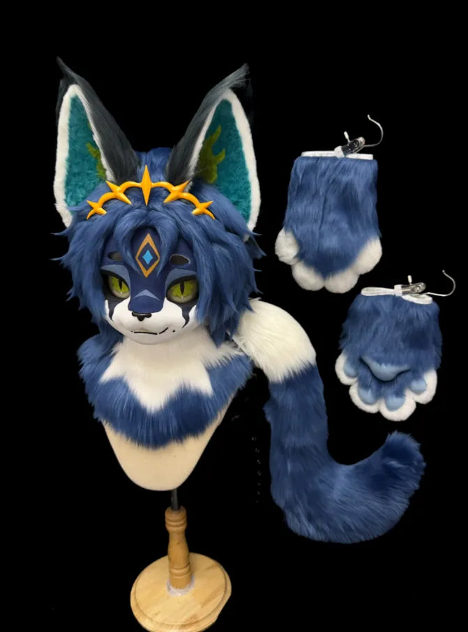 Blue White Starlight Mythical Full Partial Fursuit | Fantasy Furry ...