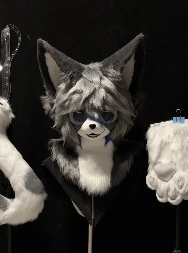 Gray Blue Cool Wolf Full Partial Fursuit