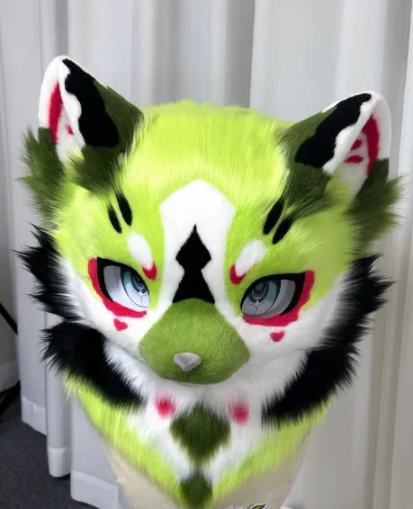 Neon Green Pattern Fantasy Mini Partial Fursuit