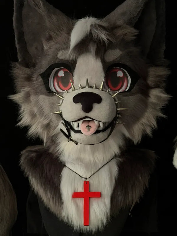 Gray White Dark-Style Wolf Full Partial Fursuit