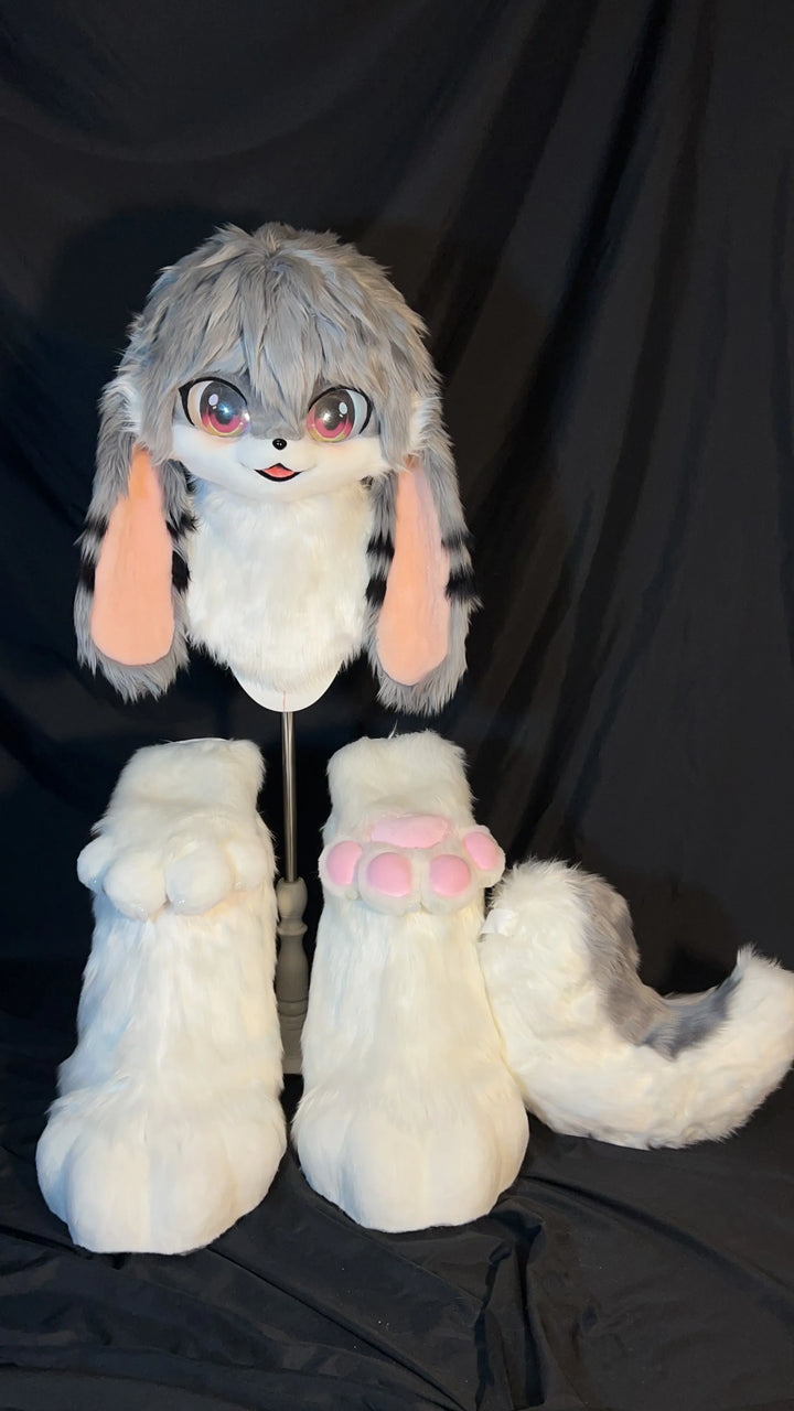 Adorable Lop Bunny Kemono Set (Head + Paws + Tail + Feet) – DokiDoki ...