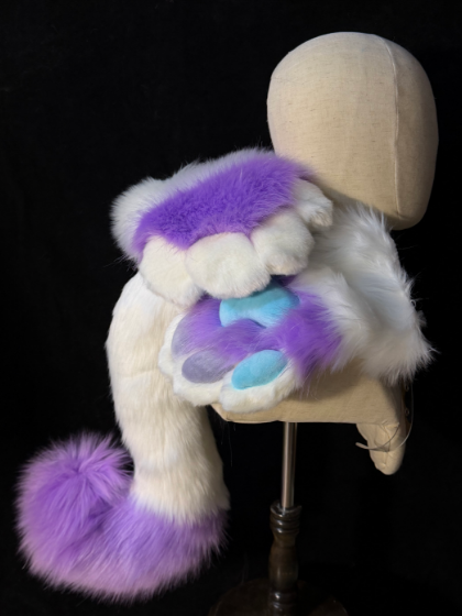 Purple Blue Fox Bell & Gradient Full Partial Fursuit Furry Costume Set ...