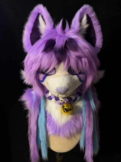Purple Blue Fox Bell & Gradient Full Partial Fursuit Furry Costume Set ...