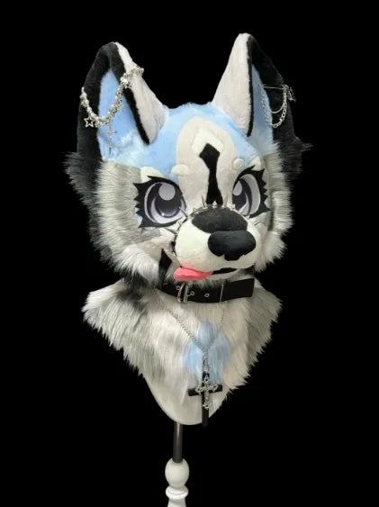 Blue White Cross-themed Full Partial Fursuit Furry Costume Set ...