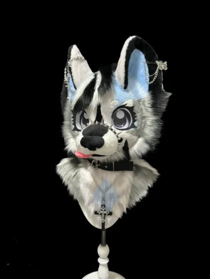 Blue White Cross-themed Full Partial Fursuit Furry Costume Set ...
